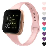 Acrbiutu Bands Compatible with Fitbit Versa/Fitbit Versa 2, Slim Thin Narrow Replacement Silicone Sport Wristband Strap Compatible for Fitbit Versa/Versa 2 Women Men