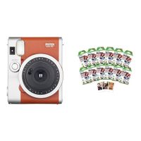 Fujifilm Instax Mini 90 Instant Film Camera Brown w/ 120 Count Mini Film Pack