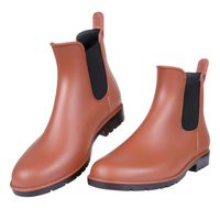 Women's Ankle Rain Boots Waterproof Chelsea Boots, Tan, 7