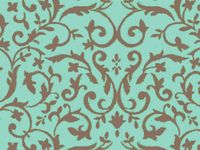 Chocolate Brown Florentine Aqua Blue Tissue Paper Gift Wrapping 20"x30" Sheets - 10ct