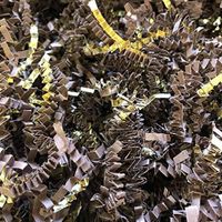 Black Cat Avenue 2 LB Brown & Gold Crinkle Cut Paper Shred Filler for Gift Wrap and Basket Filler
