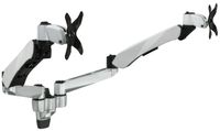 Mount-It! Dual Monitor Wall Mount with Articulating Gas-Spring Arms, VESA 75x75 mm and 100x100 mm, 19.8 lb weight capacity, Silver (MI-42114)