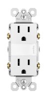 Legrand - Pass & Seymour NTL885TRWCC6 LED Night Light with One-Touch Adjustable Light Levels and Two 15 Amp Tamper Resistant Electrical Outlet, White