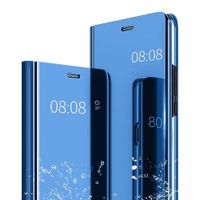 Mirror Standing Case for Xiaomi Redmi Note 7/Note 7 Pro,Miagon Clear View PC Mirror Effect Full-body Kickstand Leather Protective Wallet Cover for Xiaomi Redmi Note 7/Note 7 Pro