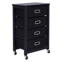 Officejoy 4 Drawers Office Cabinet Rolling Mobile File Cabinet Pedestal Storage Organizer with Wheels, Black