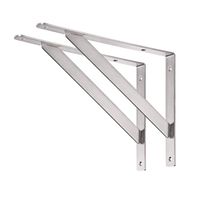 YUMORE Shelf Bracket 14", Max Load: 440lb Heavy Duty Stainless Steel Solid Shelf Support Corner Brace Joint Right Angle Bracket, Pack of 2
