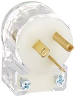 Leviton 8415-CAT 20 Amp, 250 Volt, Plug, Straight Blade, Hospital Grade, Grounding, Angle, Black-White