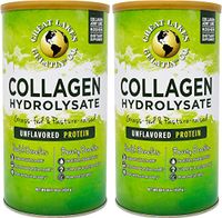 Great Lakes Gelatin, Collagen Hydrolysate, Unflavored Beef Protein, Kosher, 16 oz Cans (Pack of 2)