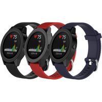 QGHXO Band for Garmin VivoActive 3, Soft Silicone Replacement Watch Band for Garmin VivoActive 3 / Garmin Vivoactive 3 Music/Garmin Forerunner 645 Music (No Tracker) (A-Black&Red&Navy, Large)