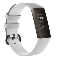 ZSZCXD Compatible for Fitbit Charge 3, Soft Silicone Replacement WatchBand Strap Band Wristband for Fitbit Charge 3 (White, Large)