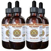Red Ginseng Liquid Extract, Organic Red Ginseng (Panax Ginseng) Tincture 4x4 oz