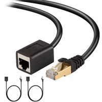 J&D 2-Pack Ethernet Extension Cable, Cat 6 Ethernet Extender Cable Adapter (9 Feet) - Support Cat6 / Cat5e / Cat5 Standards, RJ45 Cords Shielded Male to Female