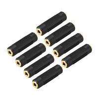 uxcell 3.5mm Female to Female Connector Splitter Adapter Coupler Black 8Pcs for Stereo Audio Video AV TV Cable Convert
