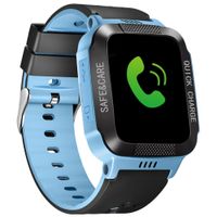 Kids Smart Watch Touchscreen Wristband with Two-Way Call SOS Call Camera Remote Smart Watch Phone Anti-Lost Tracker for Kids (Black+Blue)