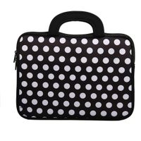 E - Living 7-8.4 Inch / 8.9-9 Inch / 10.1 Inch / 11.6-12.5 Inch / 13-13.3 Inch / 14-14.1 Inch / 15-15.6 Inch Neoprene Sleeve/Case/Bag/Cover with Handle (White Dots, 14-14.1 Inch)