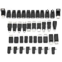 Oumij Pack of 40 Multiple USB2.0 Adapters Angled Mini/Micro/Type-B Male Female Converters Connectors Variety of Different High-Speeds USB2.0 Adapters Easy to Use and Solve Connect Trouble Backwards