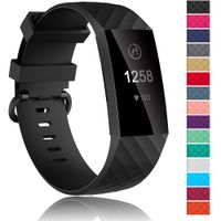 Velavior Waterproof Bands for Fitbit Charge 3 / Charge3 SE, Replacement Wristbands for Women Men Small Large (Black, Large)