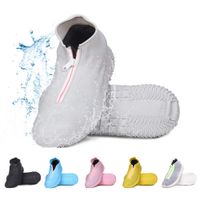 DREAMUS Reusable Silicone Waterproof Shoe Covers, Silicone Shoe Covers with Zipper No-Slip Silicone Rubber Shoe Cover for Kids,Men and Women (Gray, S)