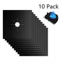 Reusable Gas Stove Burner Covers - 10 Pack Upgrade Double Thickness 0.2mm Non-Stick Stovetop Burner Liners Gas Range Protectors Size 10.6" x 10.6" Cuttable Dishwasher Safe Easy to Clean