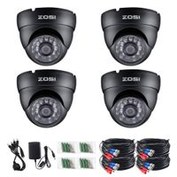 ZOSI 4 Pack 1080P Security Cameras 2.0MP Outdoor Indoor with 3.6mm 24PCS Infrared IR Lens Day Night CCTV IR Cut Surveillance Security Camera Black (Renewed)