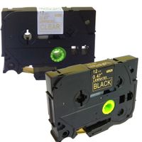 NEOUZA 2PK Compatible for Brother P-Touch Laminated TZe TZ 134 334 Label Tape Cartridge 12mm x 8m (Gold on Black Gold on Clear)