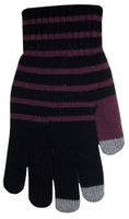 Boss Tech Products Knit Touchscreen Gloves with Conductive Fingertips for Use with All Touchscreen Electronic Devices - Black and Purple