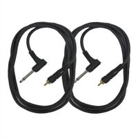 Seismic Audio - SA-TSR5-R-2Pack - 2 Pack of 5 Foot Right Angle 1/4" TS to RCA Mono Patch Cable - Amplifier to Mixer Connector - Unbalanced Adapter