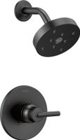 Delta Faucet Trinsic 14 Series Single-Function Shower Trim Kit with Single-Spray H2Okinetic Shower Head, Matte Black T14259-BL (Valve Not Included)