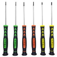 Screwdriver SET OF 6 - Magnetic Flathead and Phillips With NON-SKID Handle in Different SIZES / COLORS - Professional Repair Tool Kit For Electronics/ iPhone/ PC/ Jewelry/ Watch/ Eyeglass