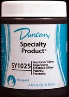 Duncan SY1025 Heirloom Silver Metallic Glaze for Ceramics, 4 oz Jar
