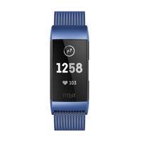 Yutior Metal Bands Compatible with Fitbit Charge 3 and Charge 3 SE Fitness Tracker, Stainless Steel Magnetic Small (5.5" - 8.5") Large (6.1" - 9.9") Replacement Strap for Women Men