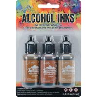 Ranger Adirondack Alcohol Ink 1/2-Ounce 3/Pkg, Cabin Cupboard, Caramel/Ginger/Latte (AAI-20691)