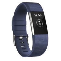 Youkex Compatible with Fitbit Charge 2 Bands, Large Adjustable Replacement Wristband for Fitbit Charge 2 Smart Fitness Watch Women Men (Midnight Blue, Large)