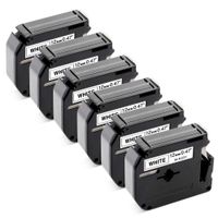 Replacement for Brother P-Touch M231 M-231 MK231 M-K231 12mm 0.47 Inch Label Tape, Black on White, Compatible with PT-M95 PT-90 PT-85 PT-70BM PT-70 PT-65 Label Maker, 6-Pack