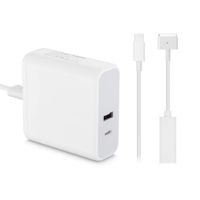 61W USB-C Power Adapter Charger for MacBook Pro Air Retina, with T-Tip Connector 12W USB A Port