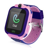 Fediman Kids Smart Watch, LBS Tracker, Watches for Kids 1.44'' Touch Screen with Games SOS Call Camera Flashlight Kids Watch, SIM Card Slot Compatible with iOS & Android (Pink)