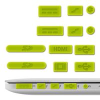 kwmobile Anti-Dust Protection Plugs Set - Silicone Rubber Dust Plug Stopper for Apple MacBook Pro 13" 15" Retina/Air 11" 13"(from Mid 2011 to Mid 2016) - Green