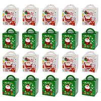 Baidercor 3" X 3" X 4" Assorted Treat Favor Boxes Christmas Santa Pack of 20