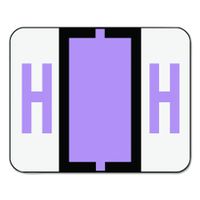 Smead BCCR Bar-Style Alphabetic Color-Coded Labels, Letter H, Lavender, 500 Labels per Roll (67078)