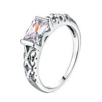 HIRIRI Anniversary Rose Gold Silver Ring Stylish Accessories Gem Jewelry Wedding Engagement Present
