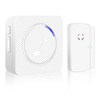 BO YING Door Chime, 600ft Operating Range 52 Chimes 4 Adjustable Volume with LED Indicators, Wireless Door Open Chime for Home Security/Office/Store,1 Plug-in Receiver & 1 Magnetic Door Alarm Sensor