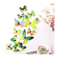 AKIWOS 12pcs 3D Butterfly Wall Stickers, Pink Blue Removable Mural Stickers Art Decor for Classroom Kids Girl Boy Baby Bedroom