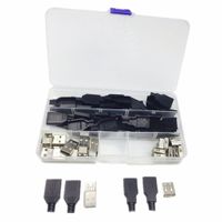 Ltvystore 20Pairs Premium USB Connector with Shell Type-A Male(10Pairs) and Type-A A 2.0 Female (10Pairs) 4 Pin Plug Connector Jack Socket DIY (4Pin)