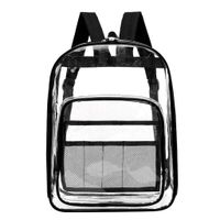 Hmlai Clearance Women Ladies Girls Transparent Shoulder Backpack Students School Travel Bag Bookbag College Backpack (Black)