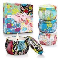 CREASHINE Scented Candles Women Gifts Set, 100% Natural Soy Wax 4.4 Oz Unit Portable Travel Tin, Gifts for Women Aromatherapy, Lavender,Jasmine,French Vanilla,Gardenia - 4 Pack