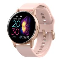 Full Touch Fitness Tracker,Bluetooth Smart Band Fitness Watch, Heart Rate Blood Pressure Monitor IP68 Waterproof Wrisband with Pedometer Outdoor Sport Bracelet for Android iOS (Gold, Silicone Strap)