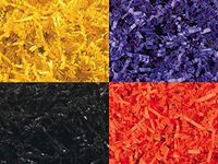 Assorted 4 Colors Halloween Crinkle Paper Shred for Packaging Gift Box/Party Decor 8-Ounce Bag Bulk Buy !! Choose Color Set (Yellow, Black, Purple, Orange)