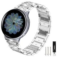 Sankel Compatible for Samsung Galaxy Watch Active/Active 2 40mm&44mm Bands,Jewelry Metal Rhinestone Replacement Bracelet Strap Wristband for Galaxy Watch Active/Galaxy Watch 42mm/Gear Sport (Silver)