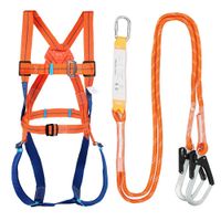 Full Body Safety Harness Tool Fall Protection with 5D-Rings and Waist Belt,Universal Personal Protective Equipment (A)