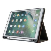 Sammid New iPad Pro 12.9 Case, Pu Leather Full Body Protective Cover with Card Slots Tri-fold Stand Folio Business Cover with Pen Holder Easy Viewing Hand Strap Case for 2018 iPad Pro 12.9 - Brown